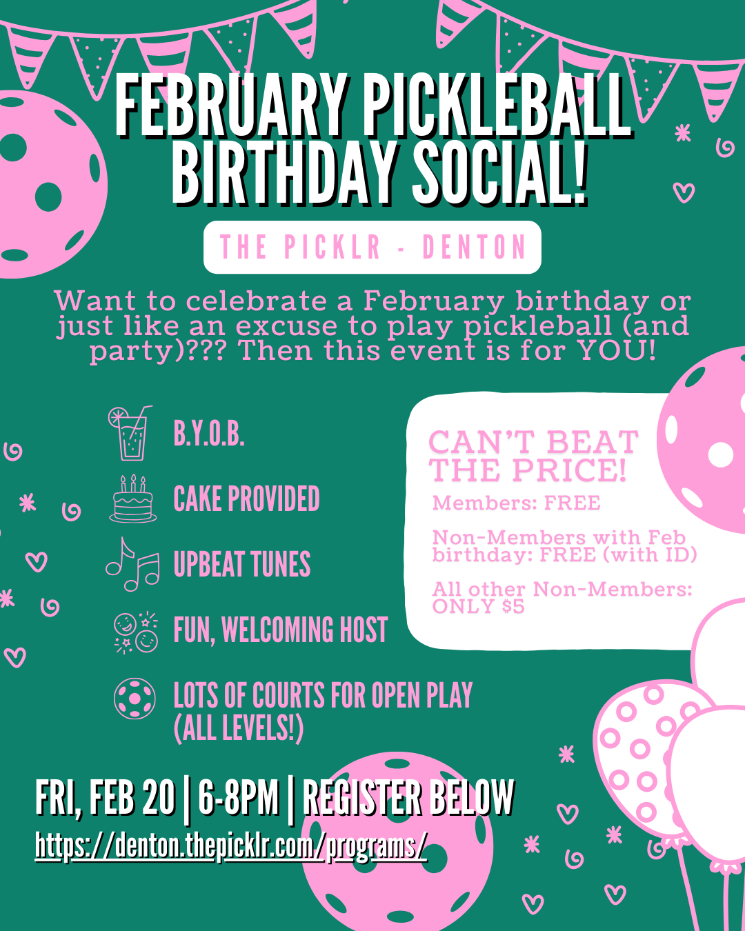 February Pickleball Birthday Social
