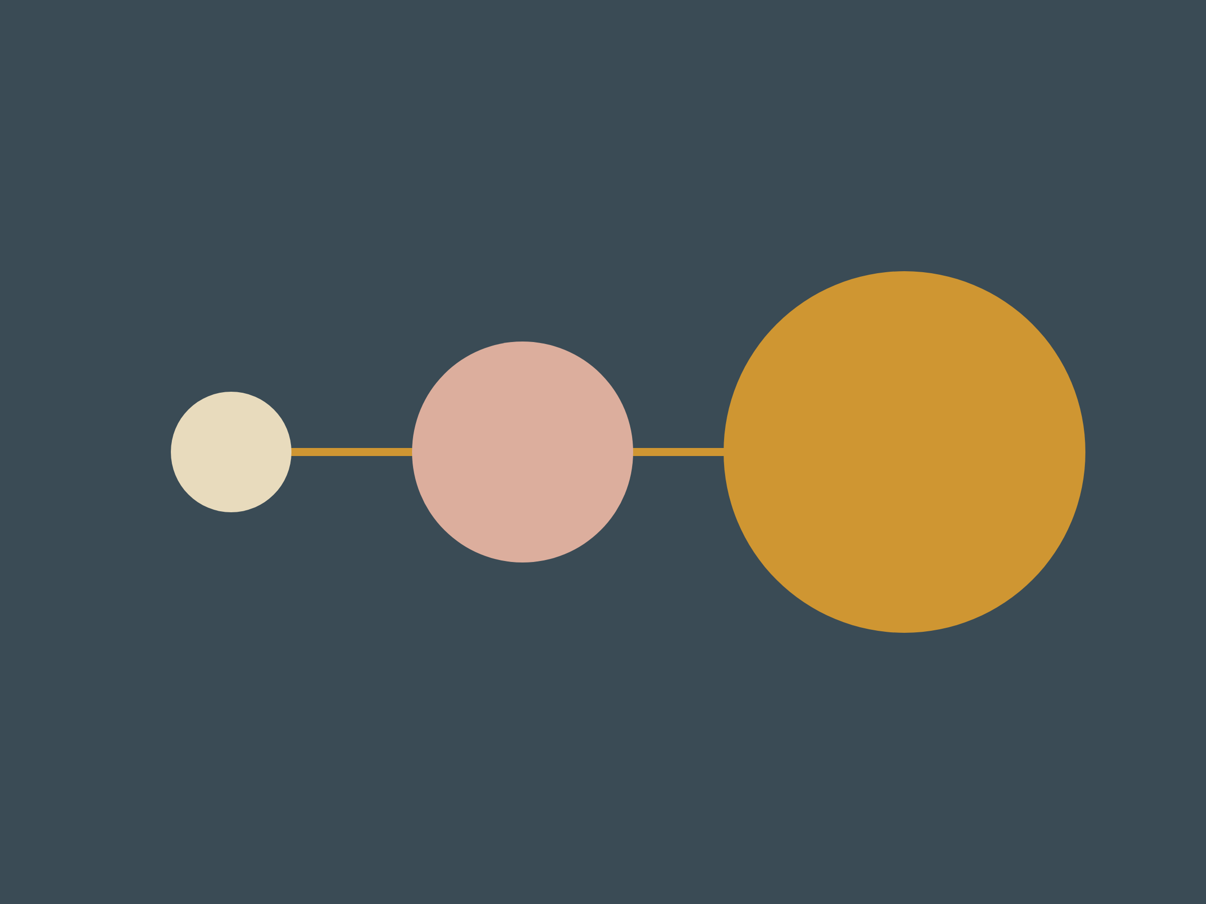 Three connected circles growing from small to large, a picture of learning and growth.
