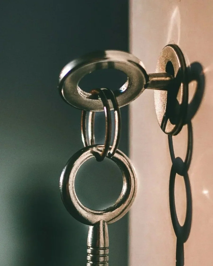 keys hanging from a door lock