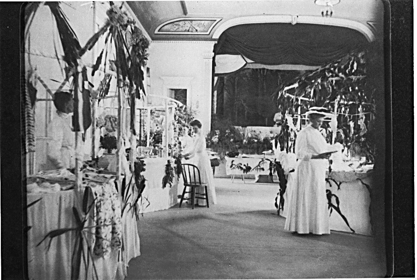 Preparing booths for an early Fair