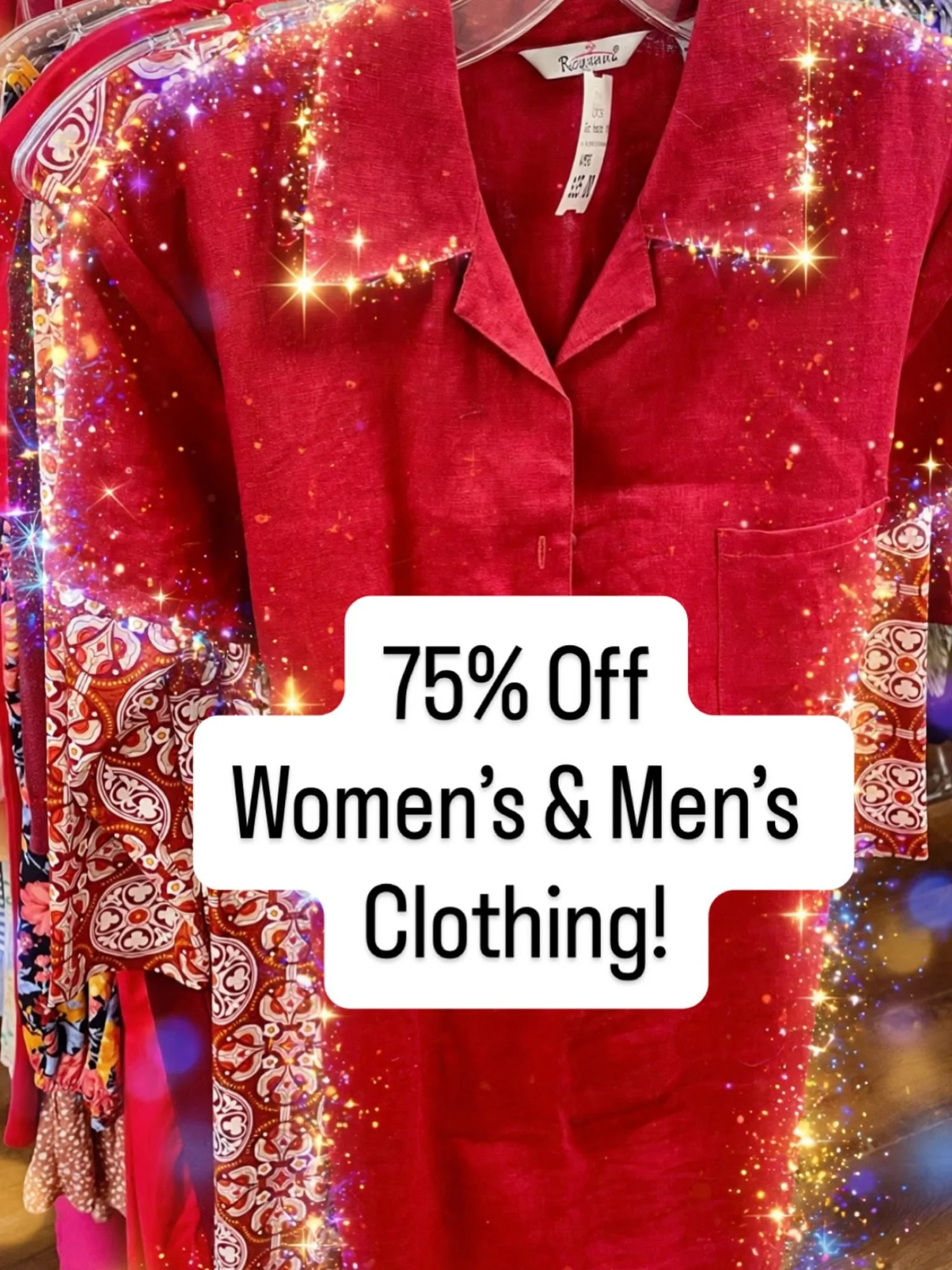 🔥LVIS🔥75% Off Women&rsquo;s &amp; Men&rsquo;s Clothing Sale starts today~Ends Saturday! Drop what you&rsquo;re doing and head to @lvisthriftshops 💃🕺