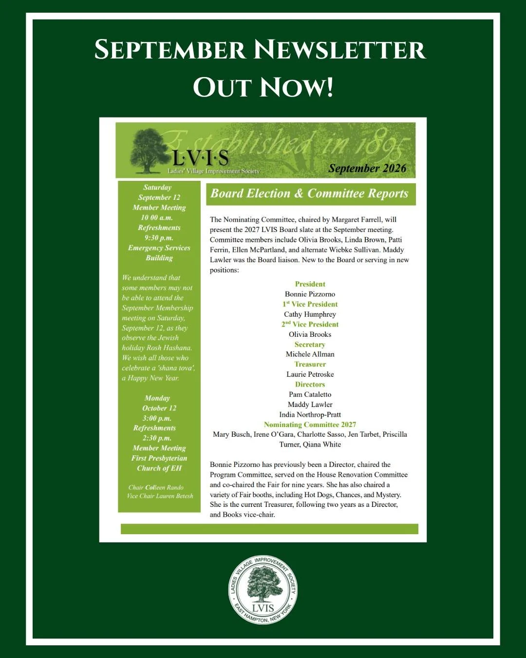 Extra, extra! Read all about it! 📰✨ The September edition of our Newsletter is out now!

Stay up to date on all things LVIS and read our monthly issue. Click the 📲 link in our bio!