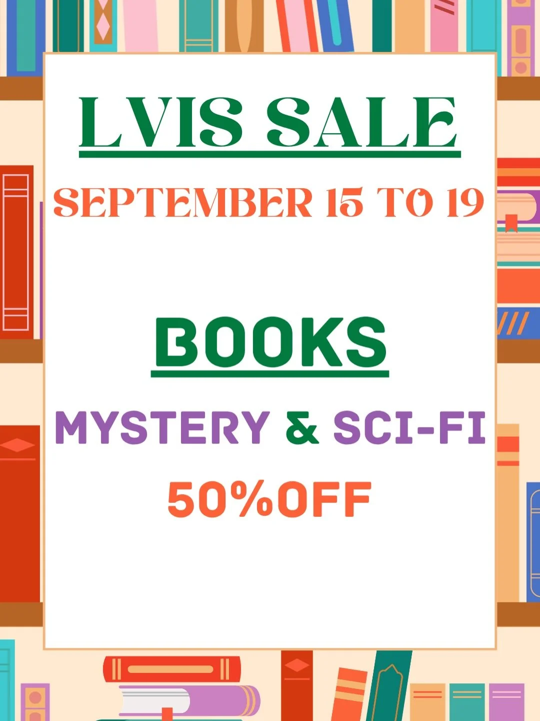 📚LVIS📚Mysteries and SciFi 50% off through Saturday!! Our Shops are stocked with an amazing collection of Fall Fashions with new merchandise added daily so stop in and see what strikes your fancy🍁#lvis #lvisthriftshop #easthampton #fallfashion