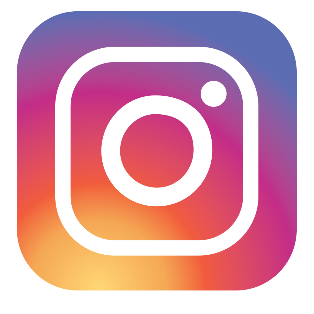 Instagram app icon with white outline on a colorful gradient background