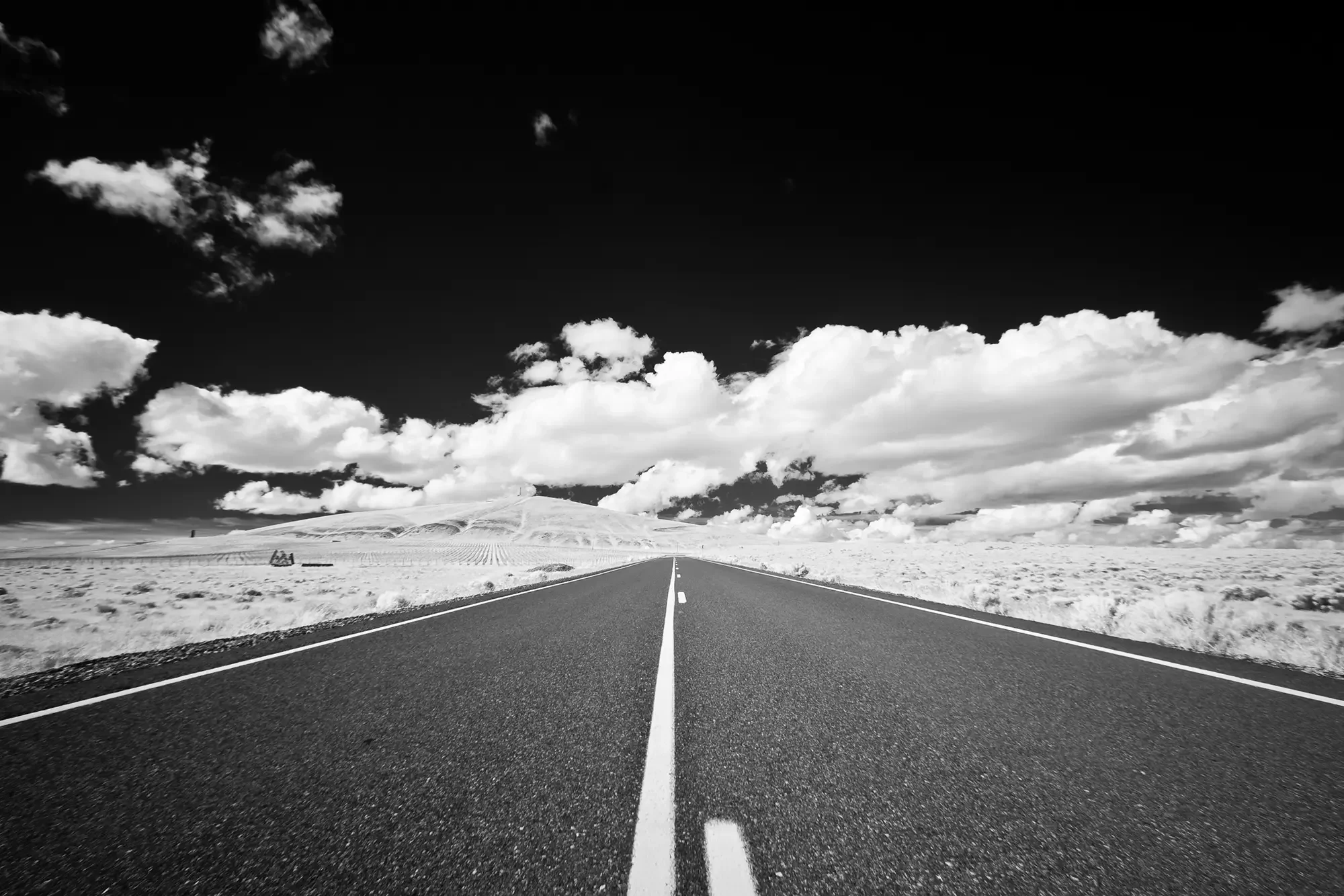 Hight Desert Road - Infrared photograph of Eastern Washington State