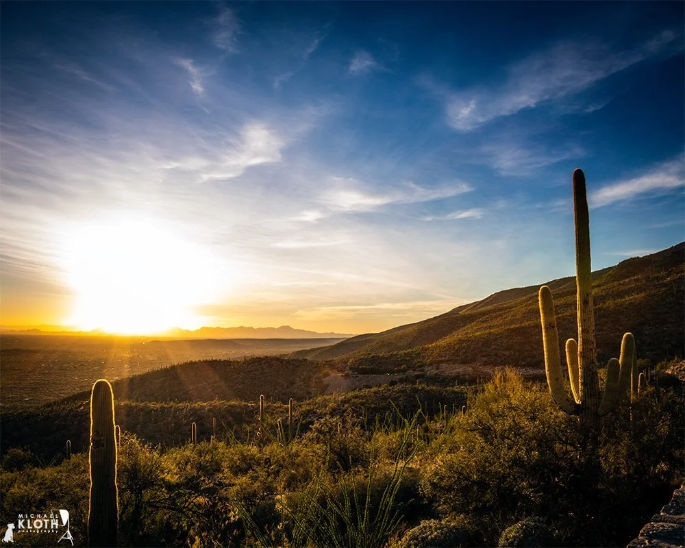 Babad Do'ag Vista fine art print - panoramic view of Tucson valley and Rincon Mountains from Santa Catalina Mountains Catalina Highway scenic pullout Tohono O'odham Frog Mountain