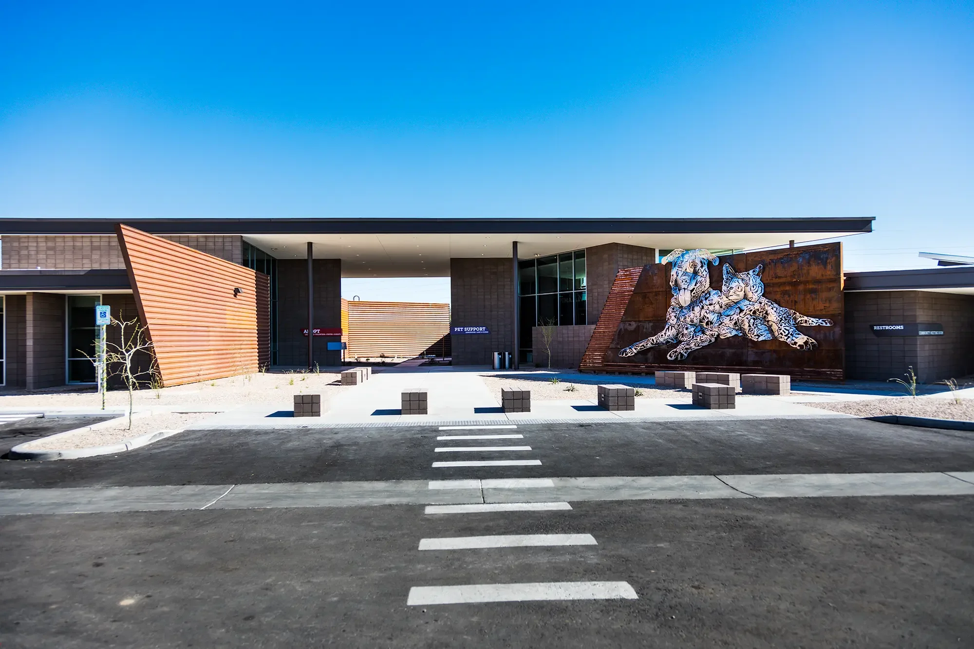 Pima Animal Care Center with it's public artwork.