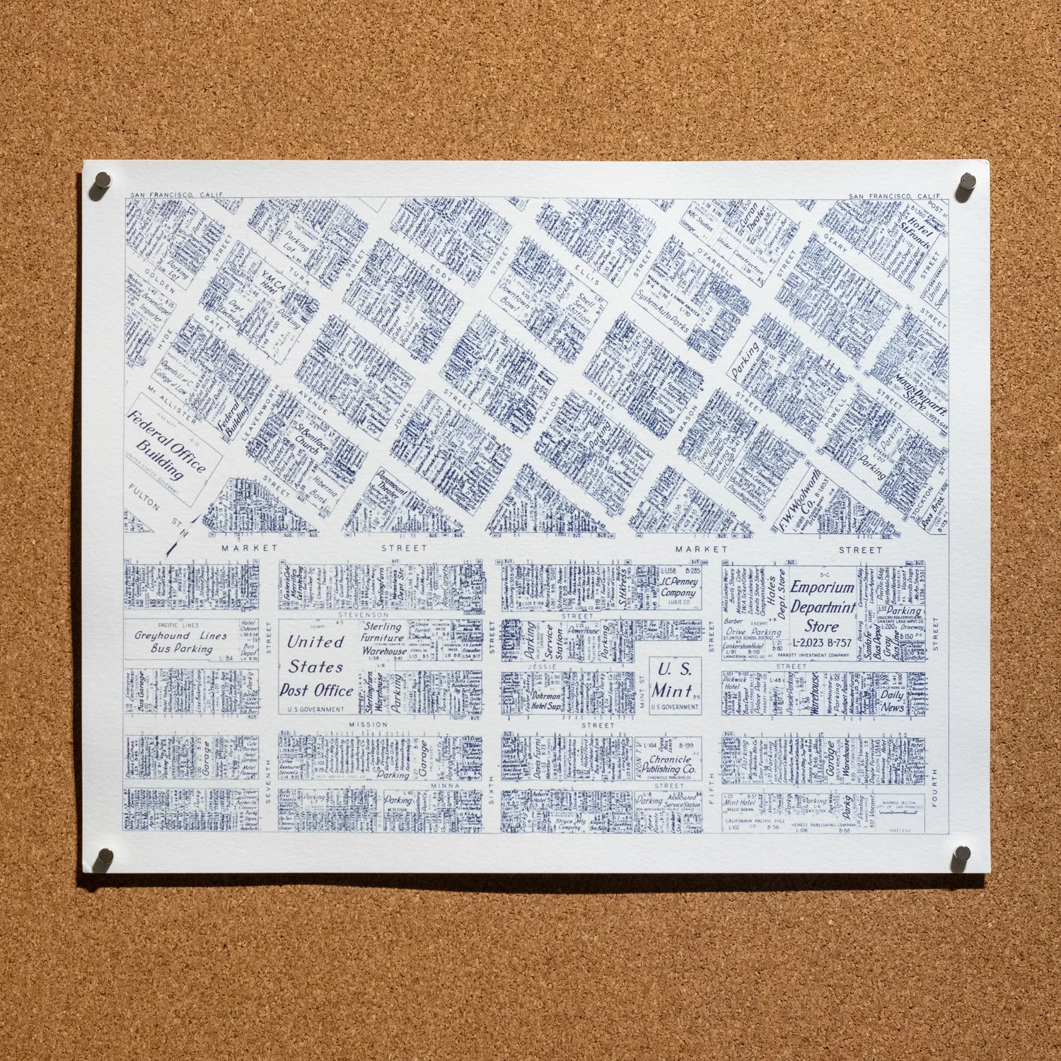 San Francisco Business District Map ~ 1952