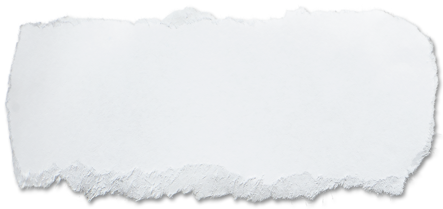 Blank torn paper with rough edges isolated on black background.