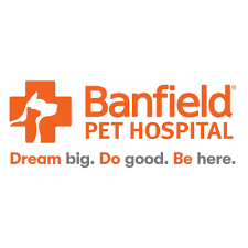 Banfield Pet Hospital logo with slogan 'Dream big. Do good. Be here.'