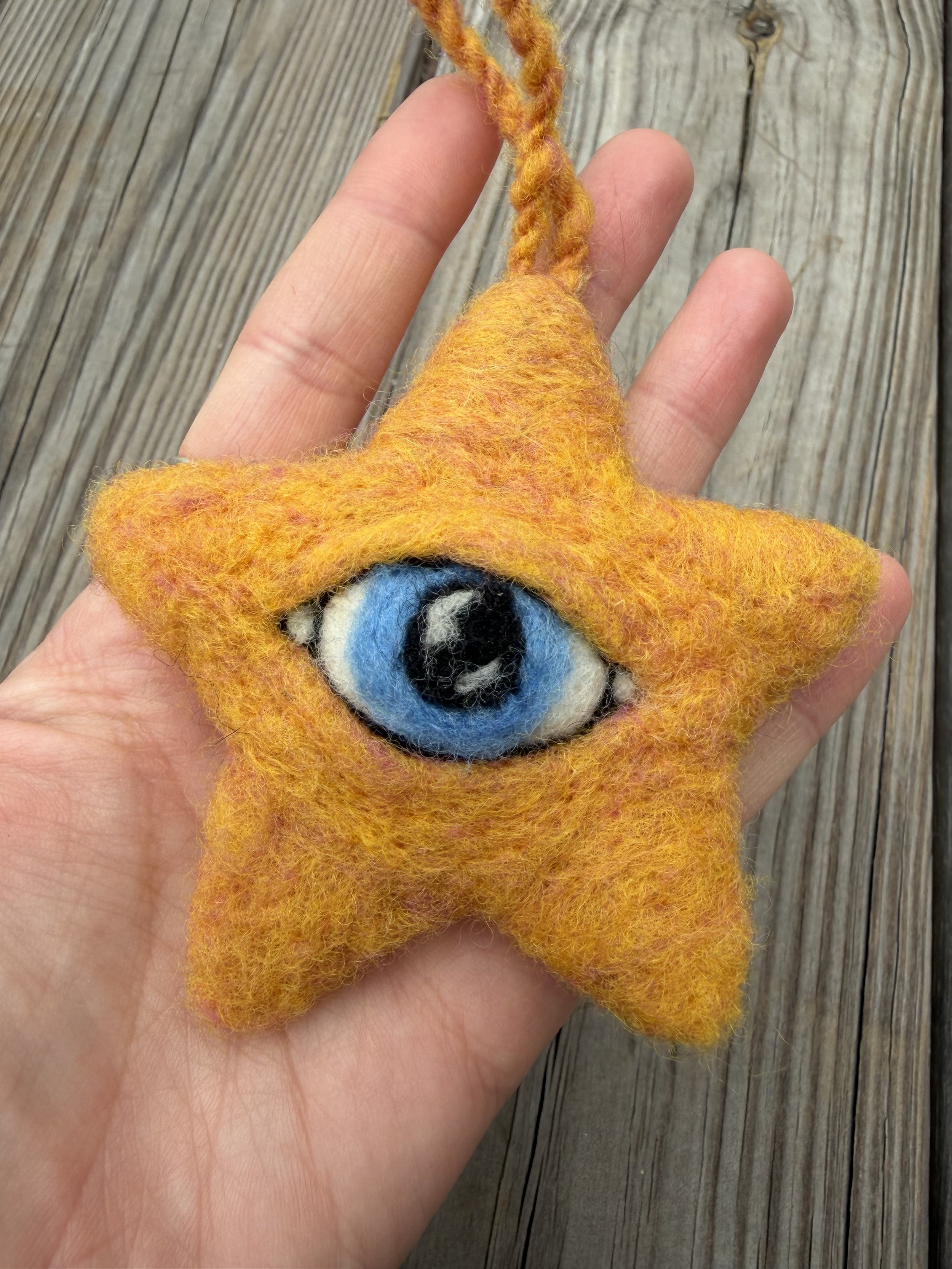 Needle Felted Sentient Star Ornament