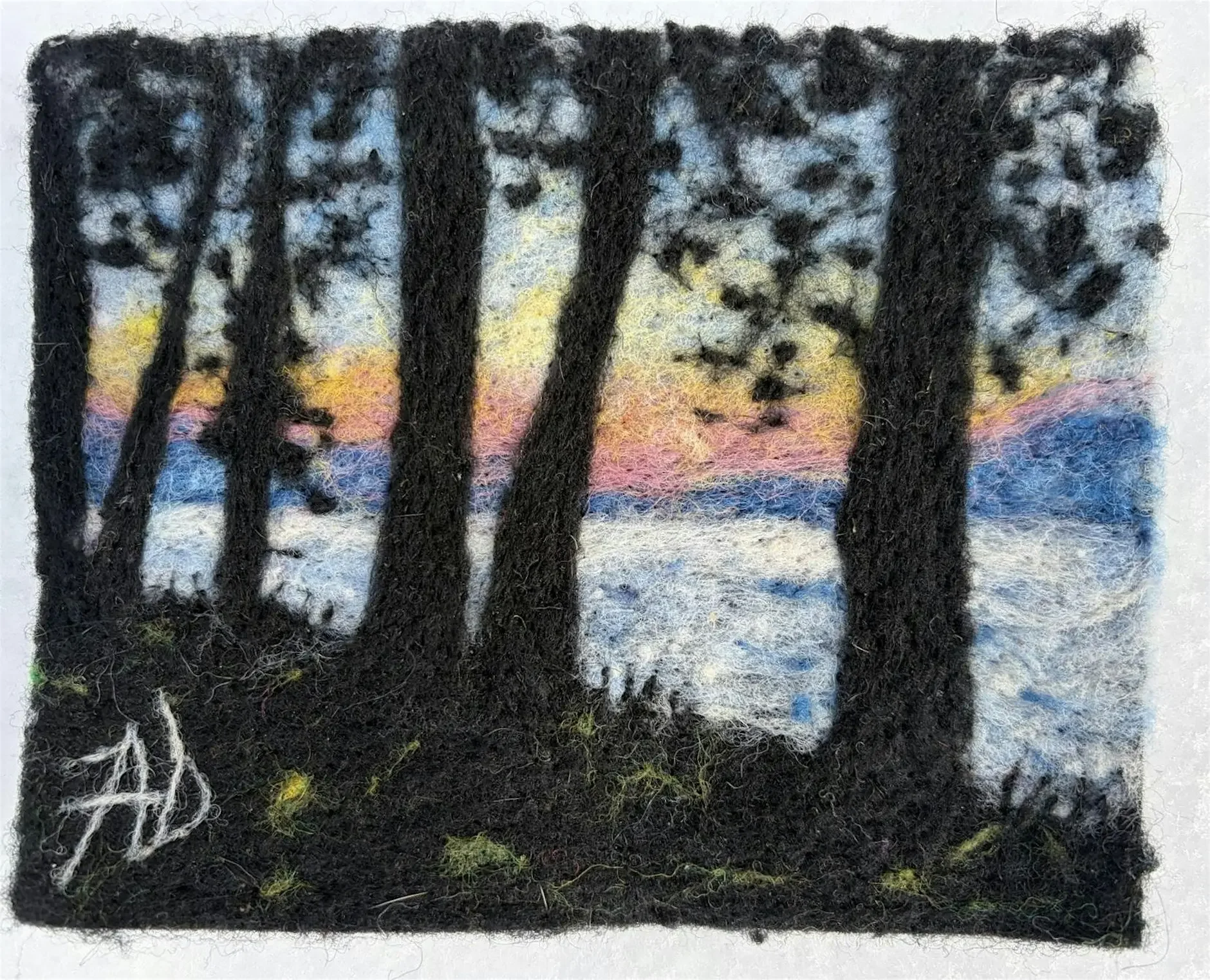 Needle felted Lake Erie Landscape