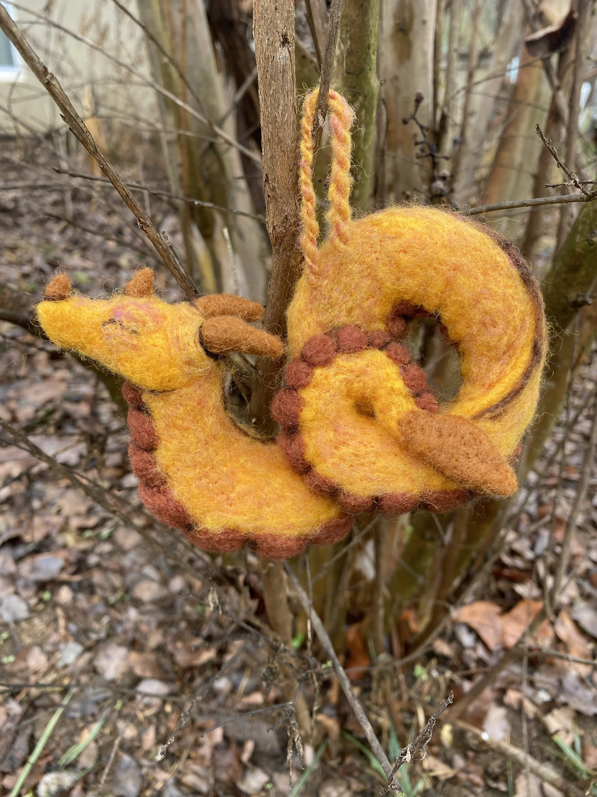 Yellow dragon ornament