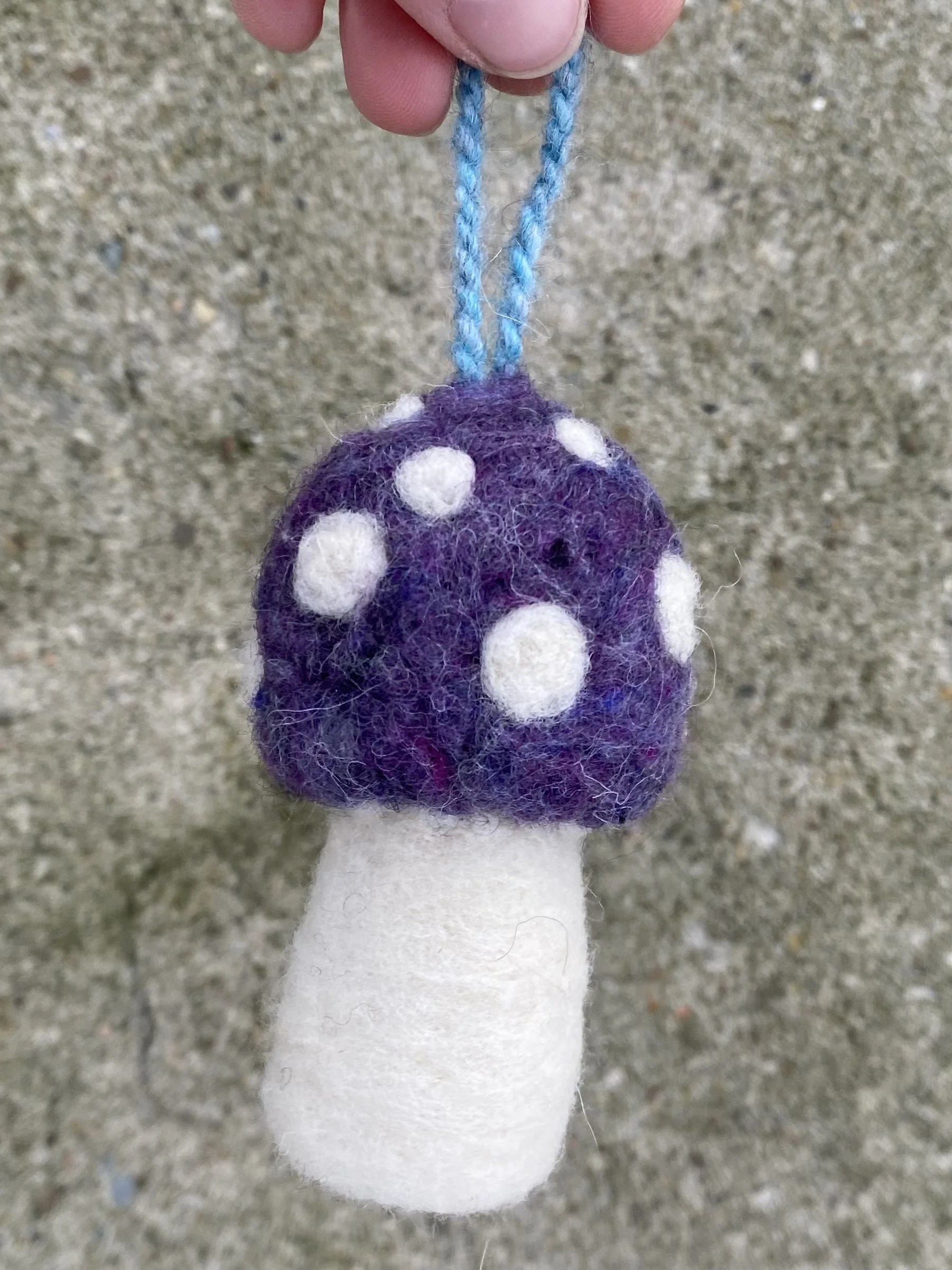 Dark purple mushroom ornament