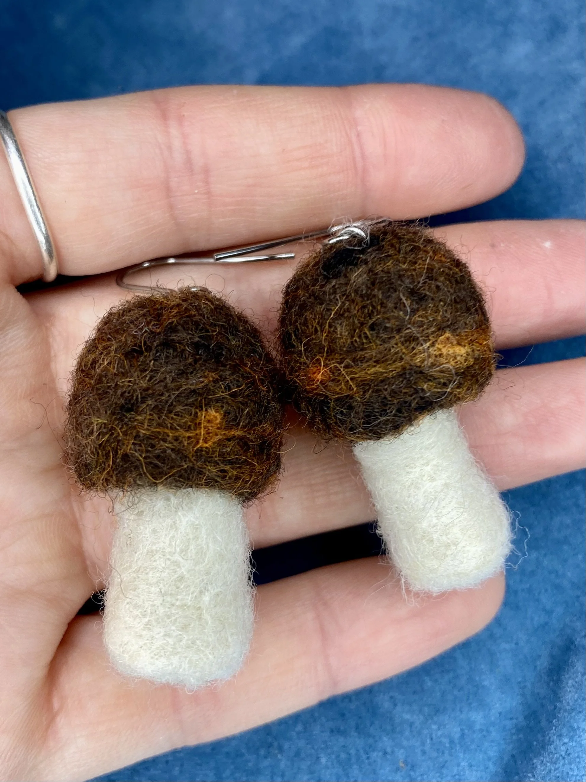 Brown mushroom earrings