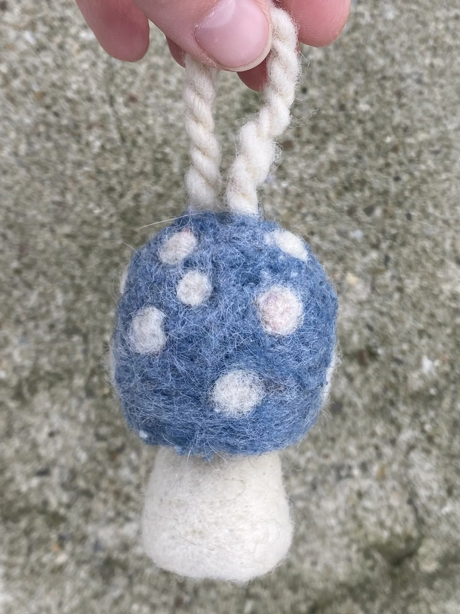 Pastel blue mushroom ornament