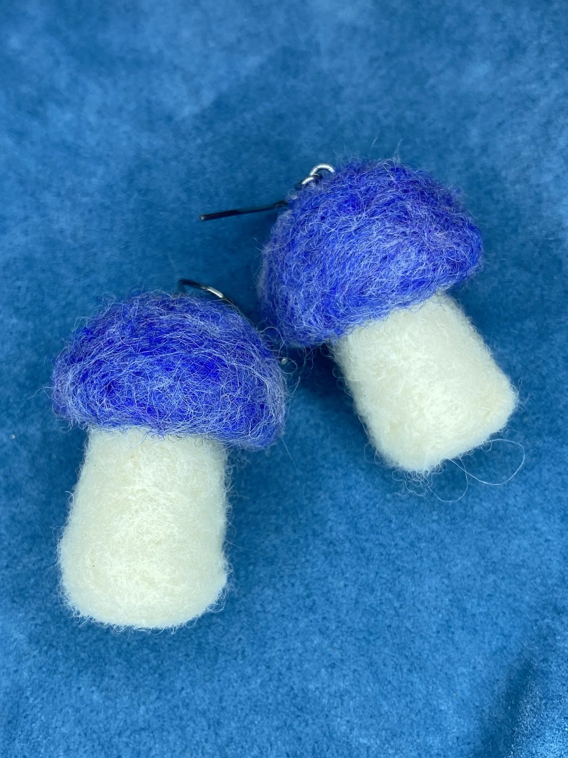 Light purple/blue mushroom earrings