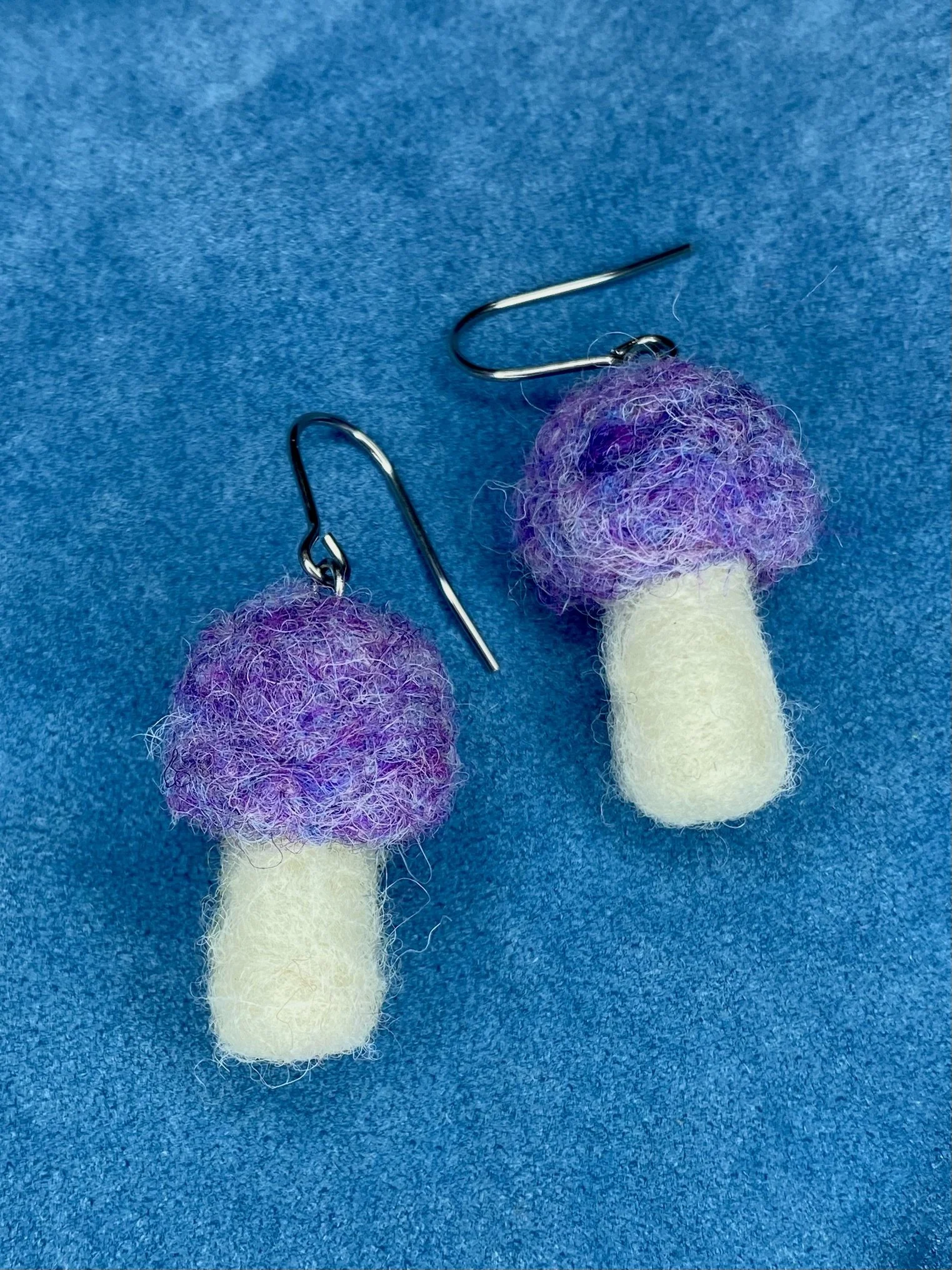 Light purple mushroom earrings