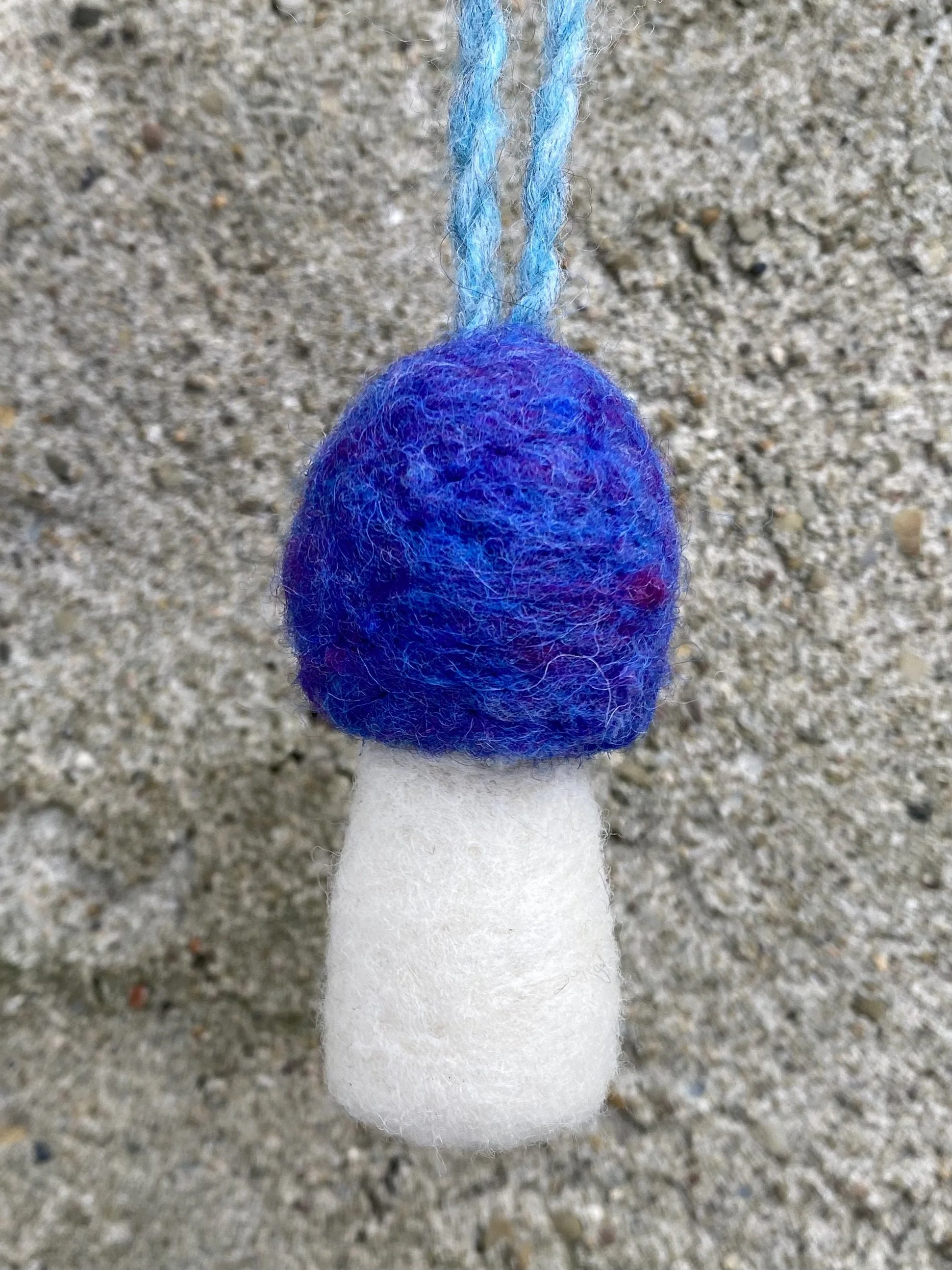 Blue purple mushroom ornament