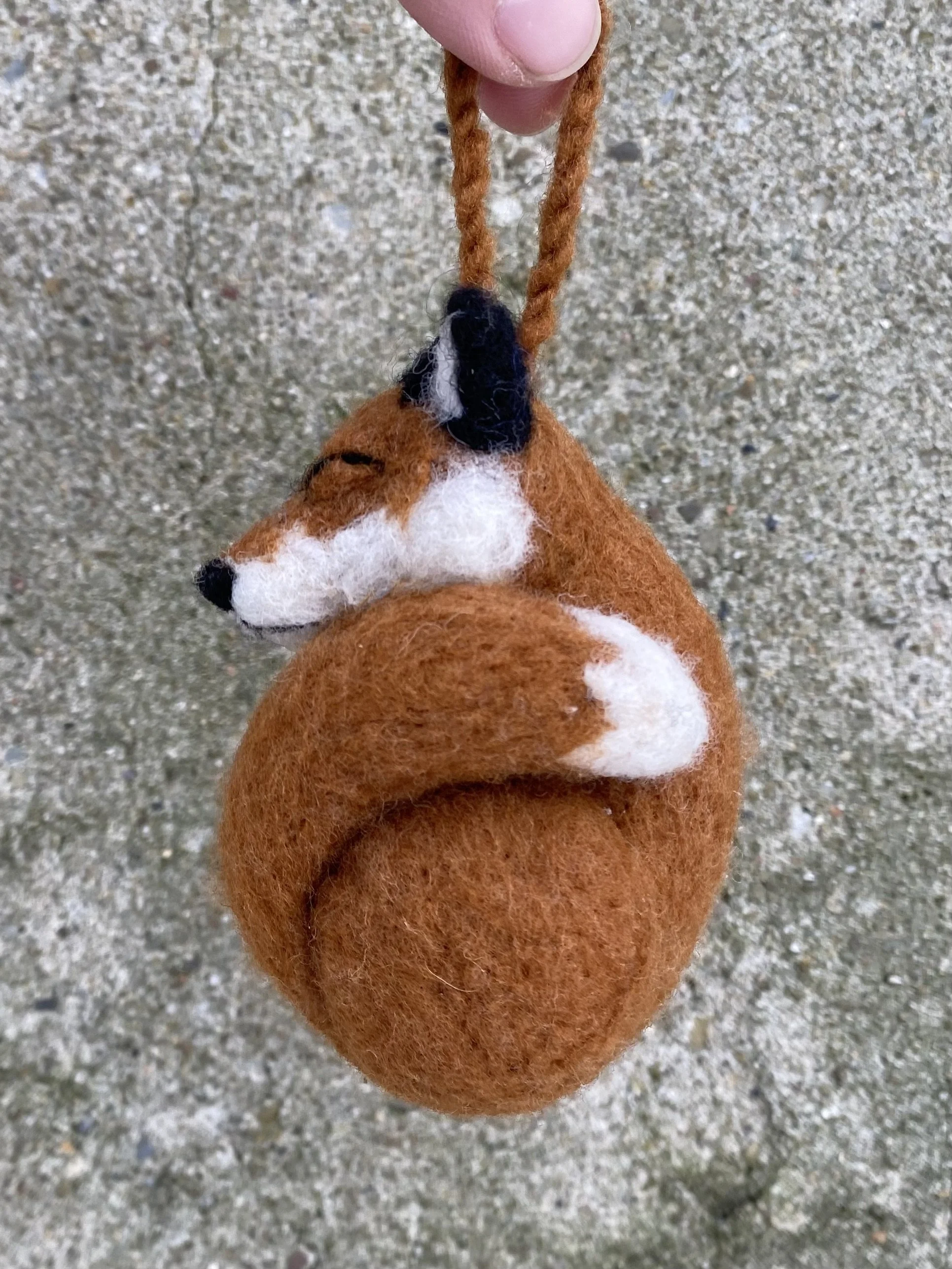 Orange fox ornament