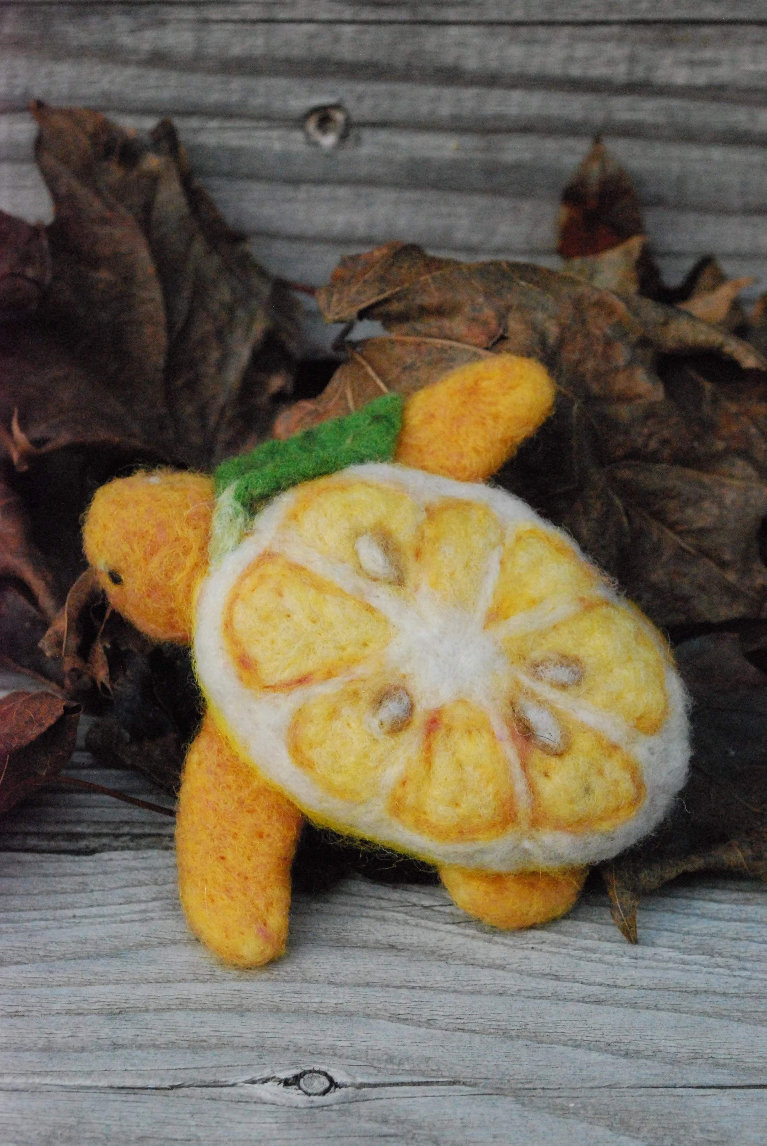 Lemon turtle sculpture