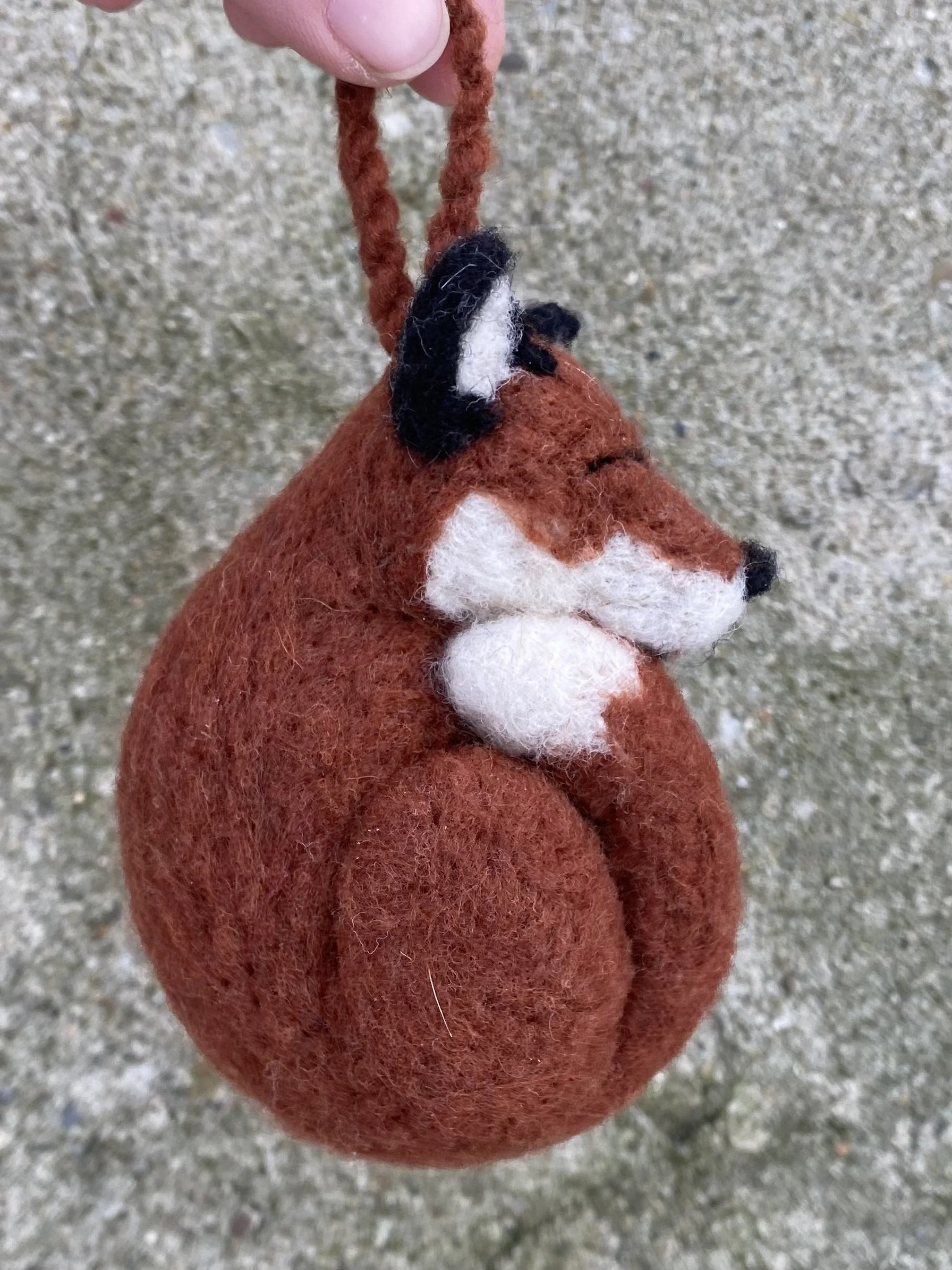 Dark red fox ornament