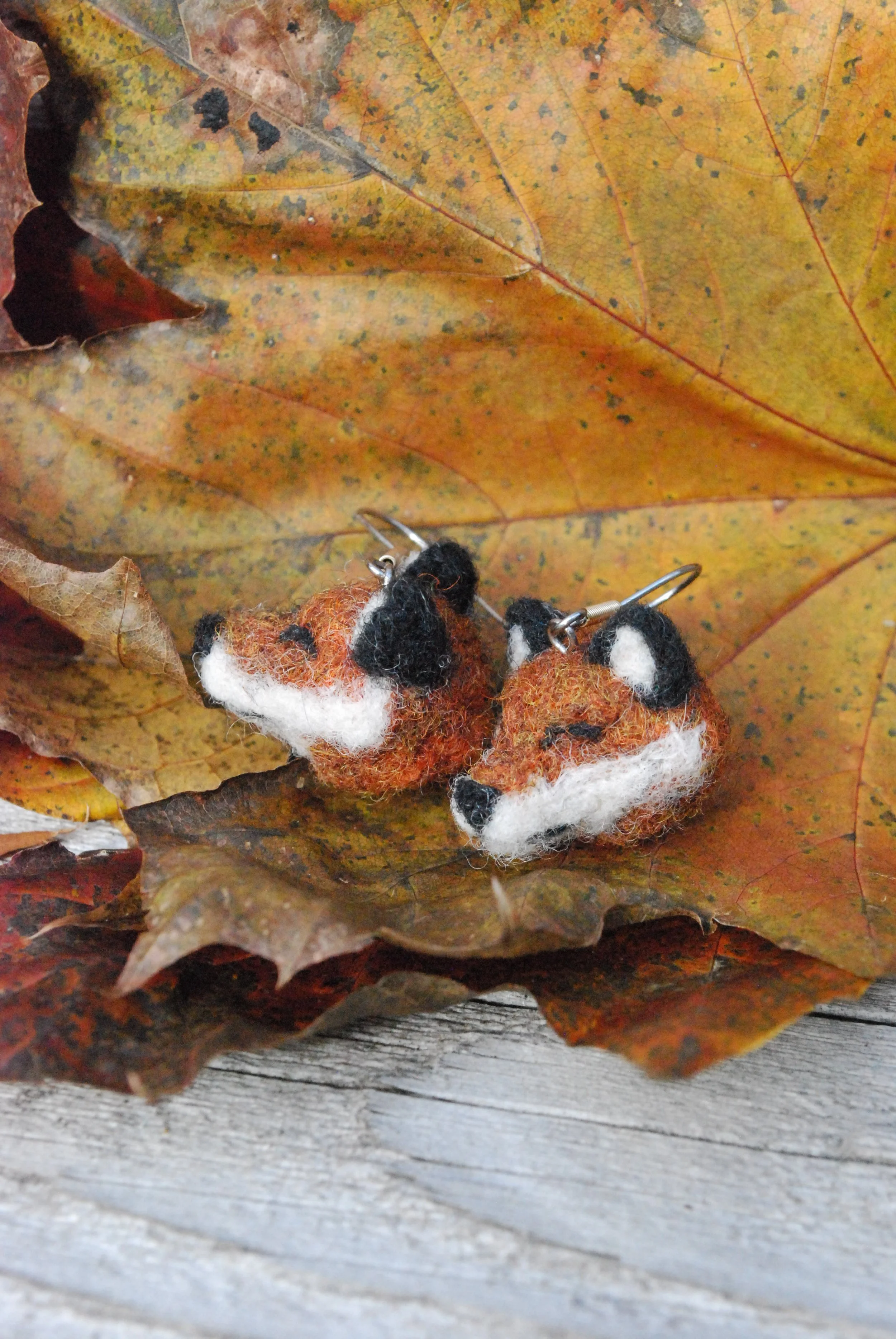 Fox head earrings