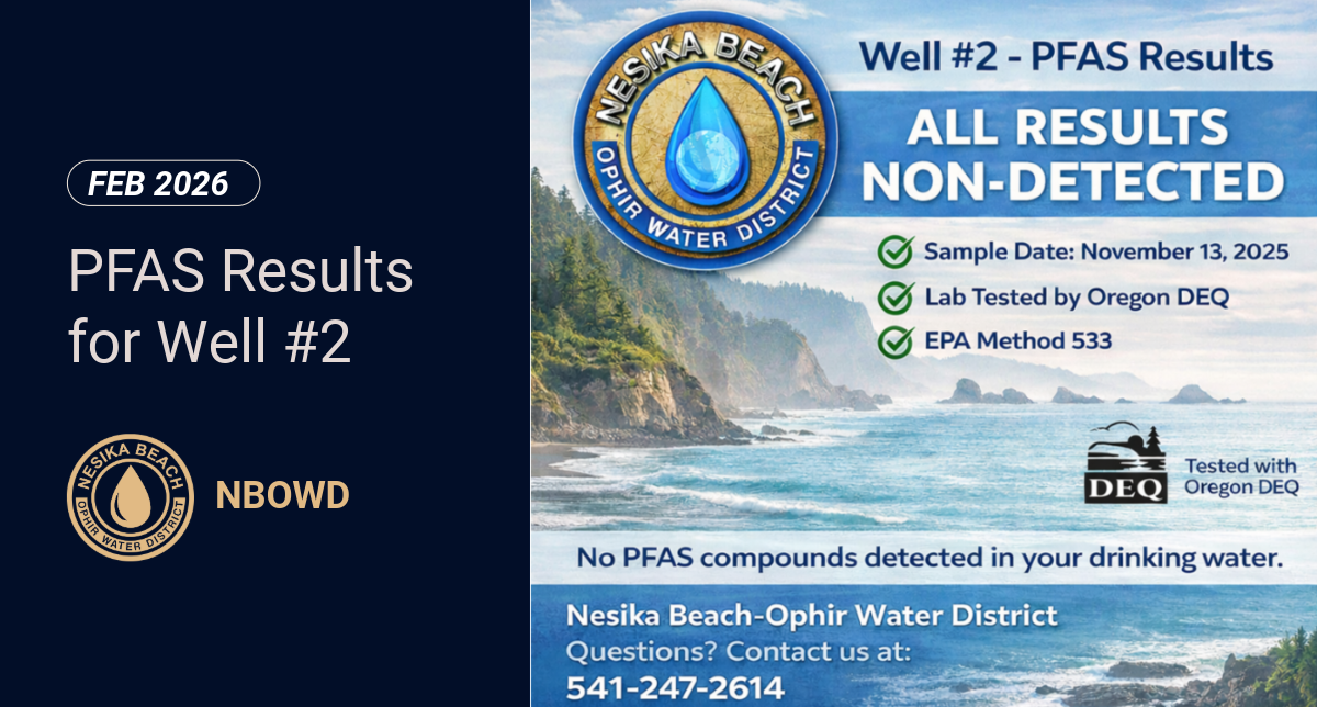PFAS Testing Results – Nesika Beach-Ophir Water District