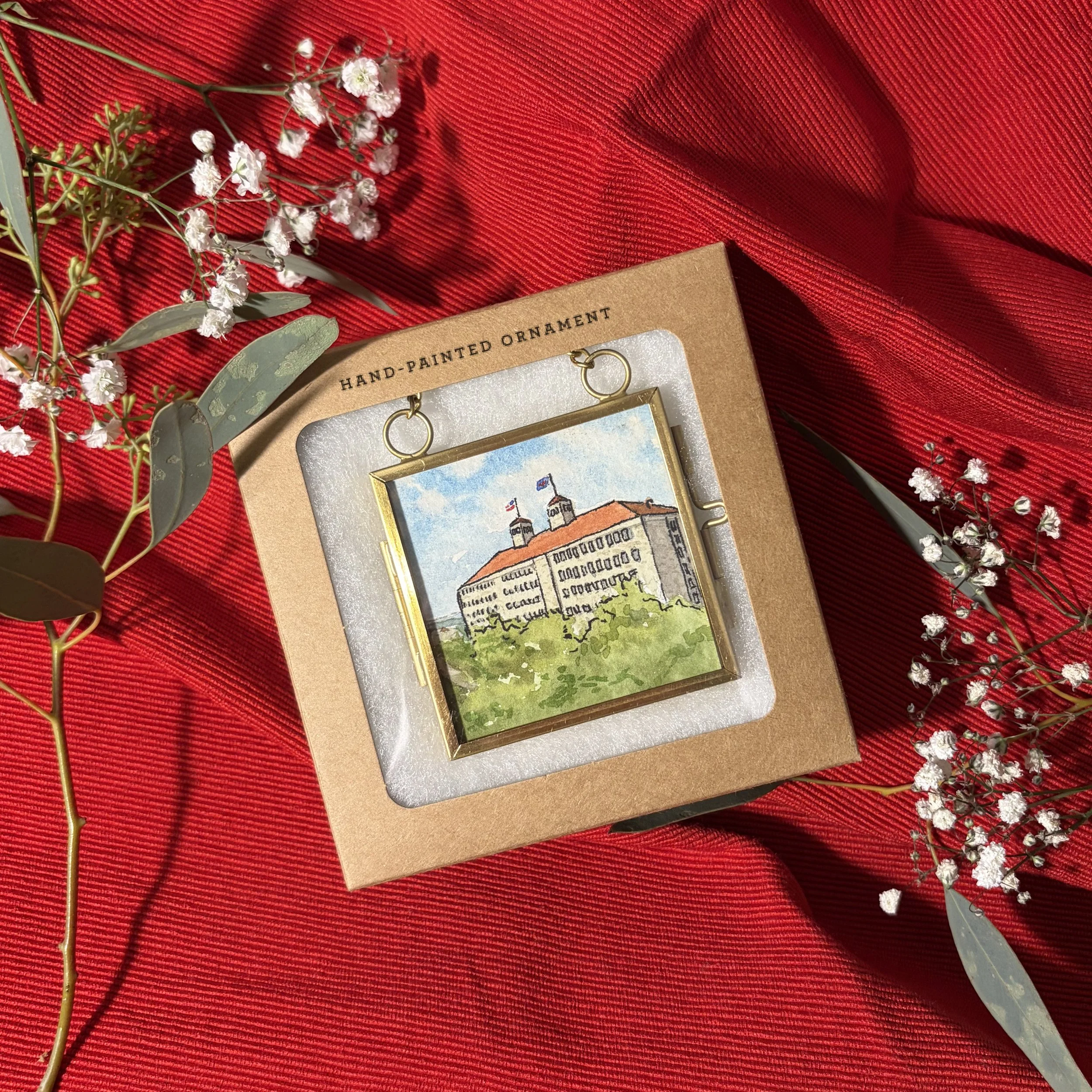 Watercolor House Ornament | Hand-Painted Mini Portrait