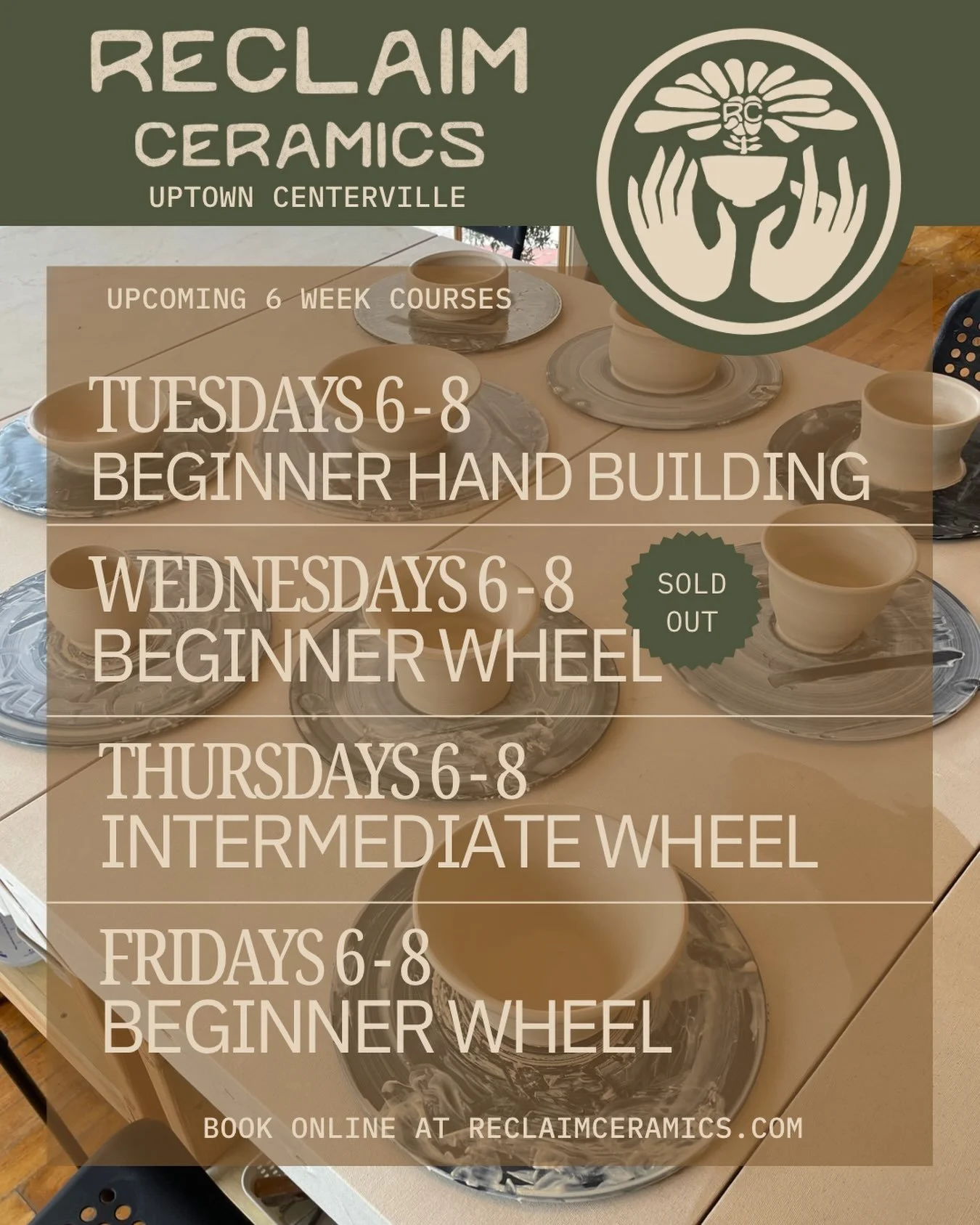 The next round of 6 Week Classes start in just a couple of weeks! Spots are filling so don&rsquo;t miss your chance. Come cool off in the studio and get creative this summer!