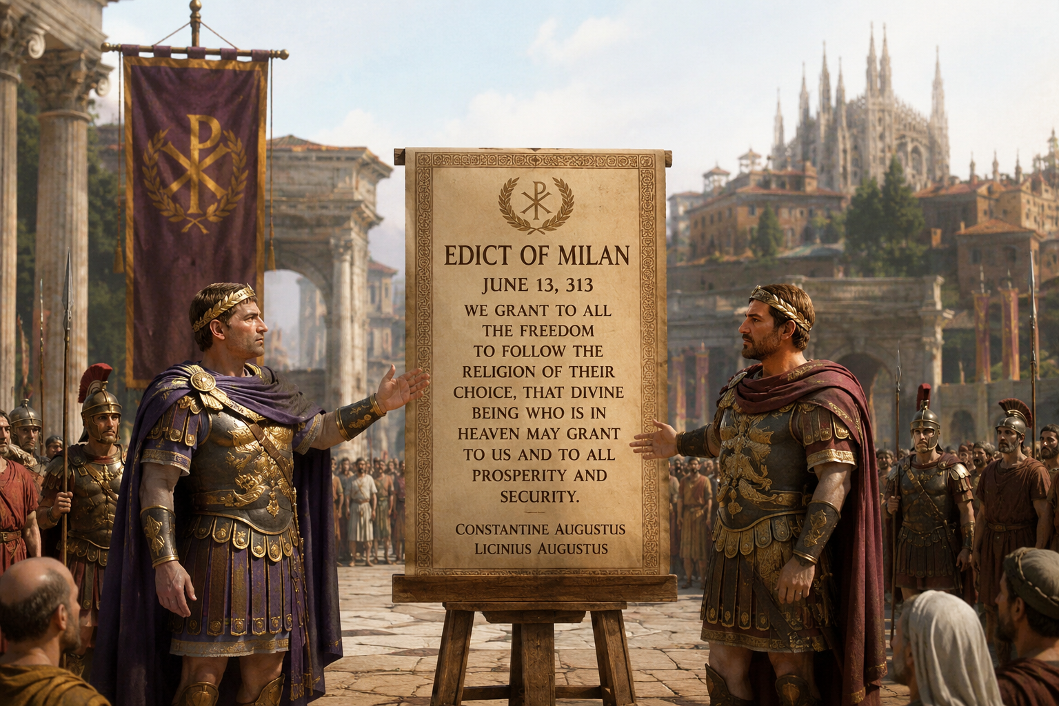 June 13, 313 - The Edict of Milan Issued
