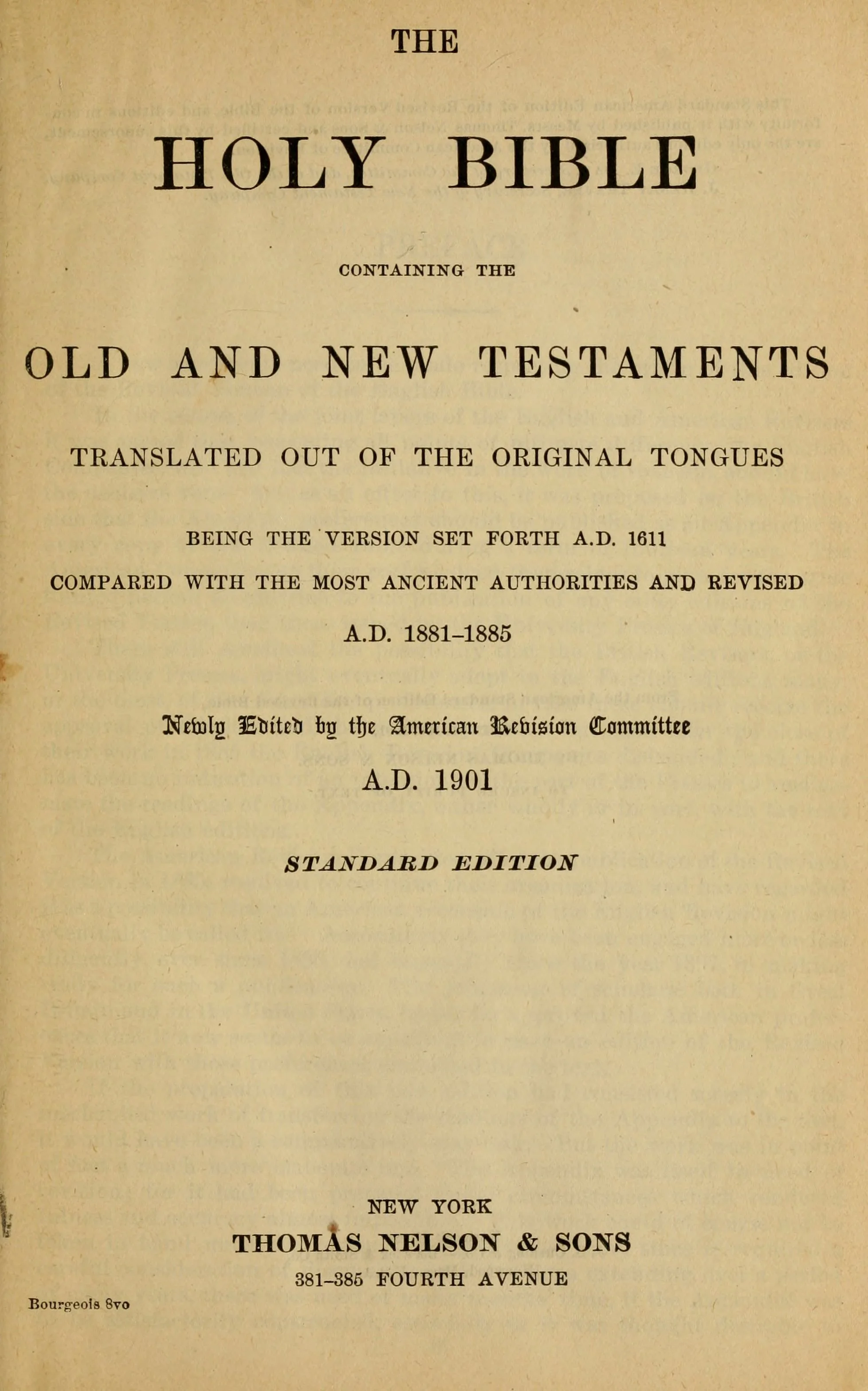 August 26, 1901 - American Standard Version Published