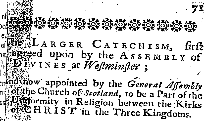 September 15, 1648 - Westminster Catechisms 