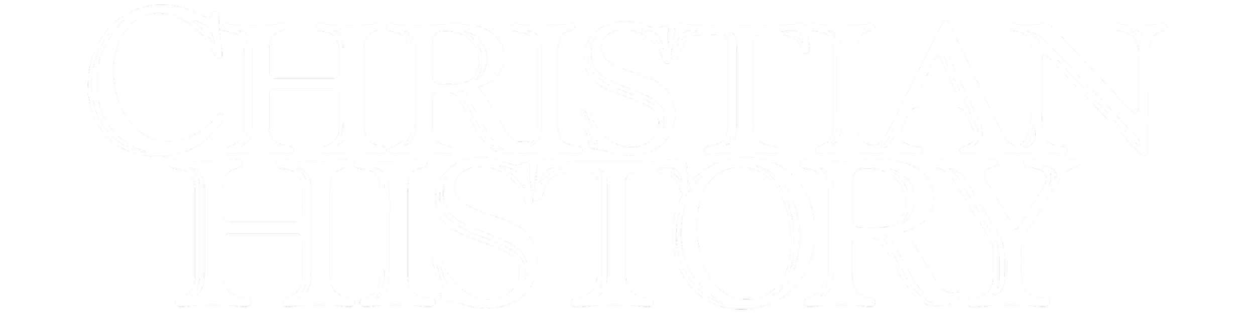 Title text that reads 'CHRISTIAN HISTORY' in large white stylized letters on a black background.