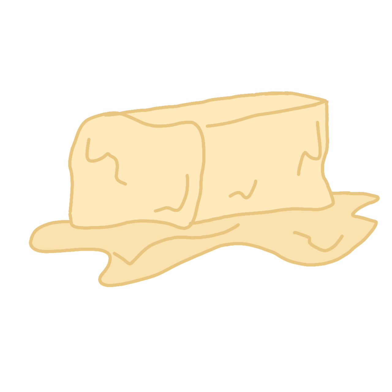 Drawing of a block of butter.