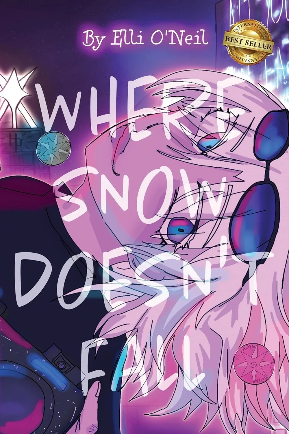 cover of the best seller series "Where Snow Doesn't Fall", Ellyin, Yin draw by author. WSDF book series best seller, quarters, bottle tea. Edyn Idyll. Hapcity. Yin from Where Snow Doesn't Fall, a book series. part 1. by Elli O'Neil. best book series