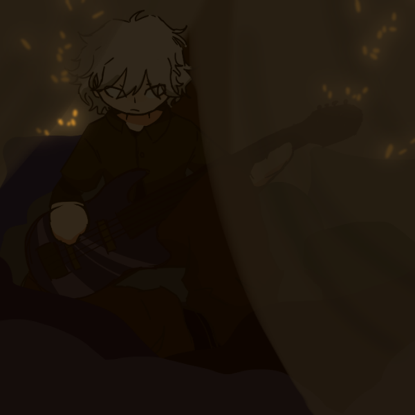 krow character fan art , boy with white hair on dark background