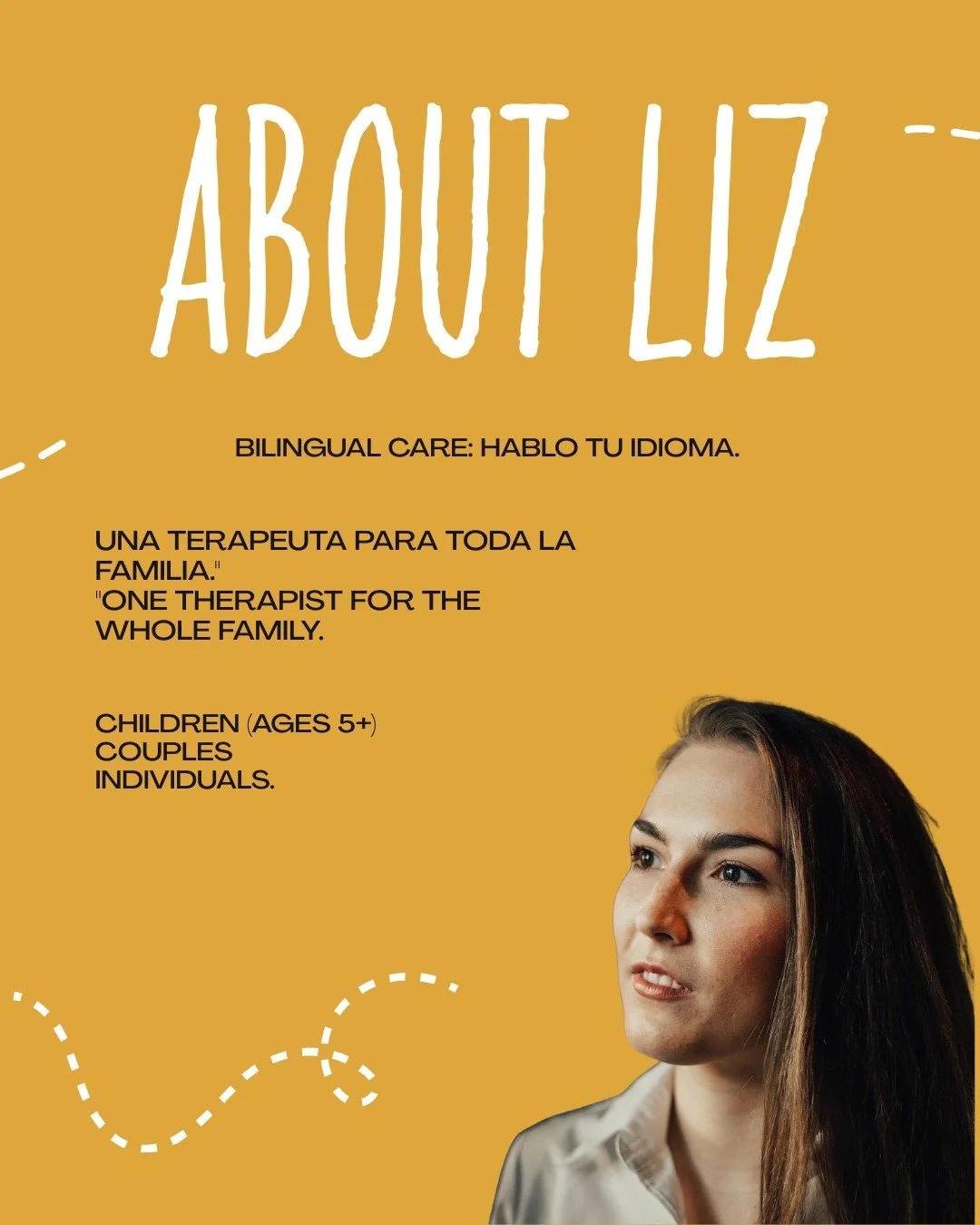 Finding one trusted clinician who can support your child&rsquo;s emotional growth, help you repair your marriage, and guide you through individual challenges is rare.

Finding one who speaks your language? That&rsquo;s almost impossible.

Meet Liz! I