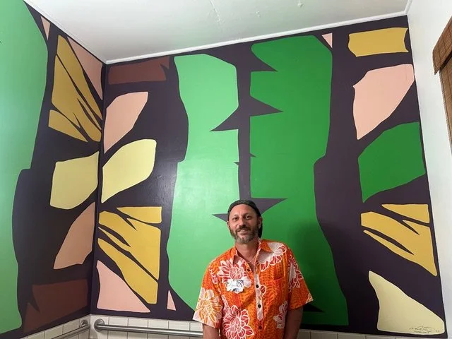 Michael Cutlip’s recent mural at Donkey Mill Art Center, Holualoa, Hawai‘i