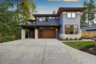 wooden garage door, large windows,Luxreen Garage door Options