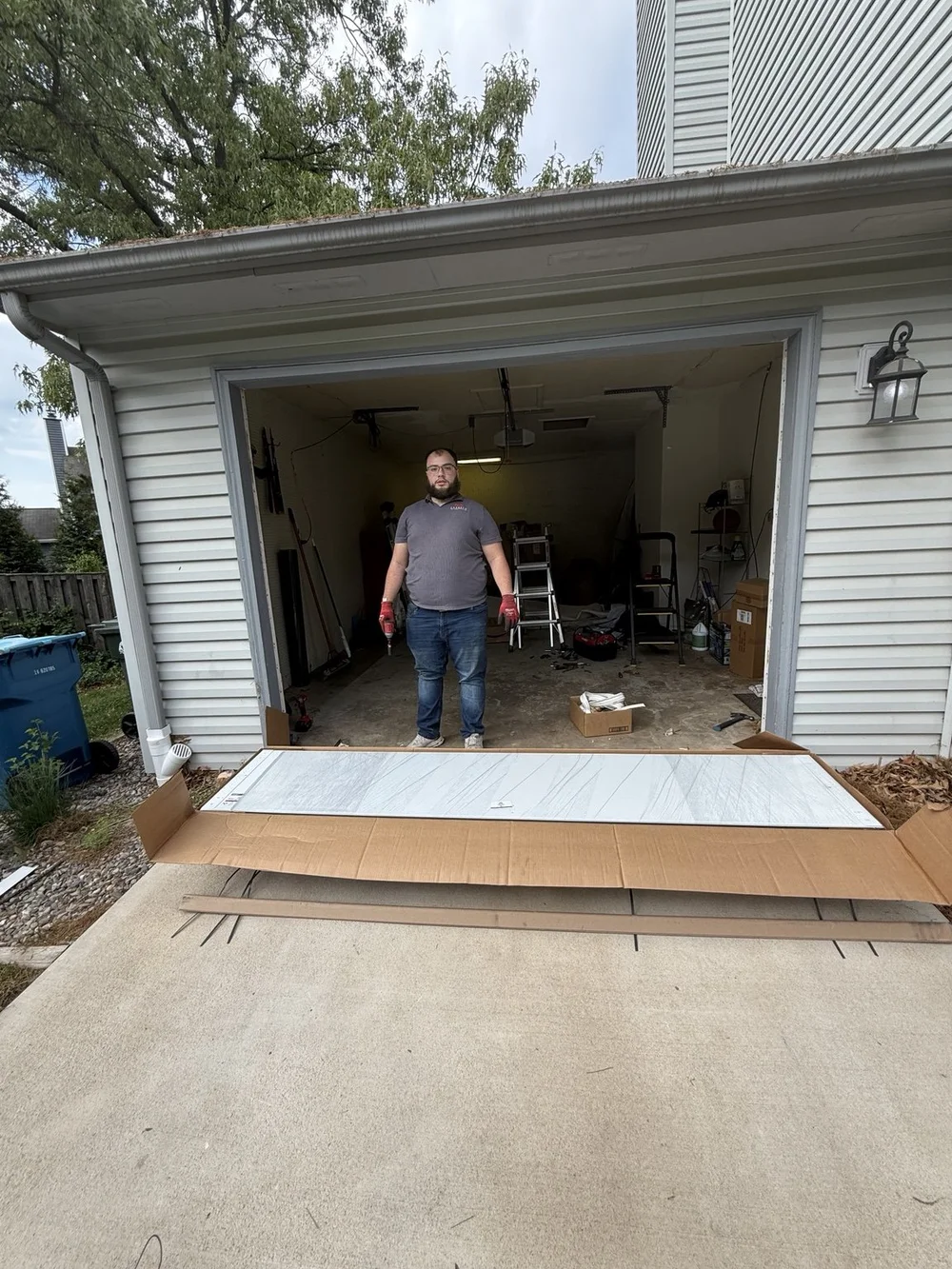 Before garage door replacement by Luxreen Garage Door