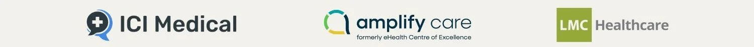Logos for ICI Medical, amplify care, and LMC Healthcare