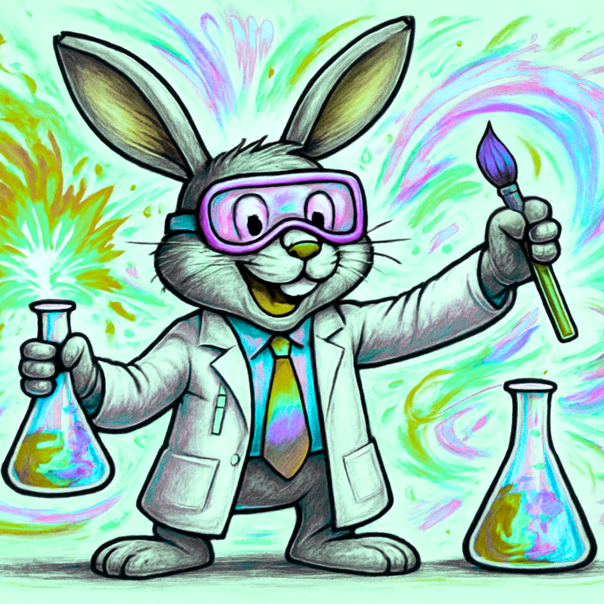 Der Experimentator – Künstler Hasen Oster Special – 25 x 25 cm