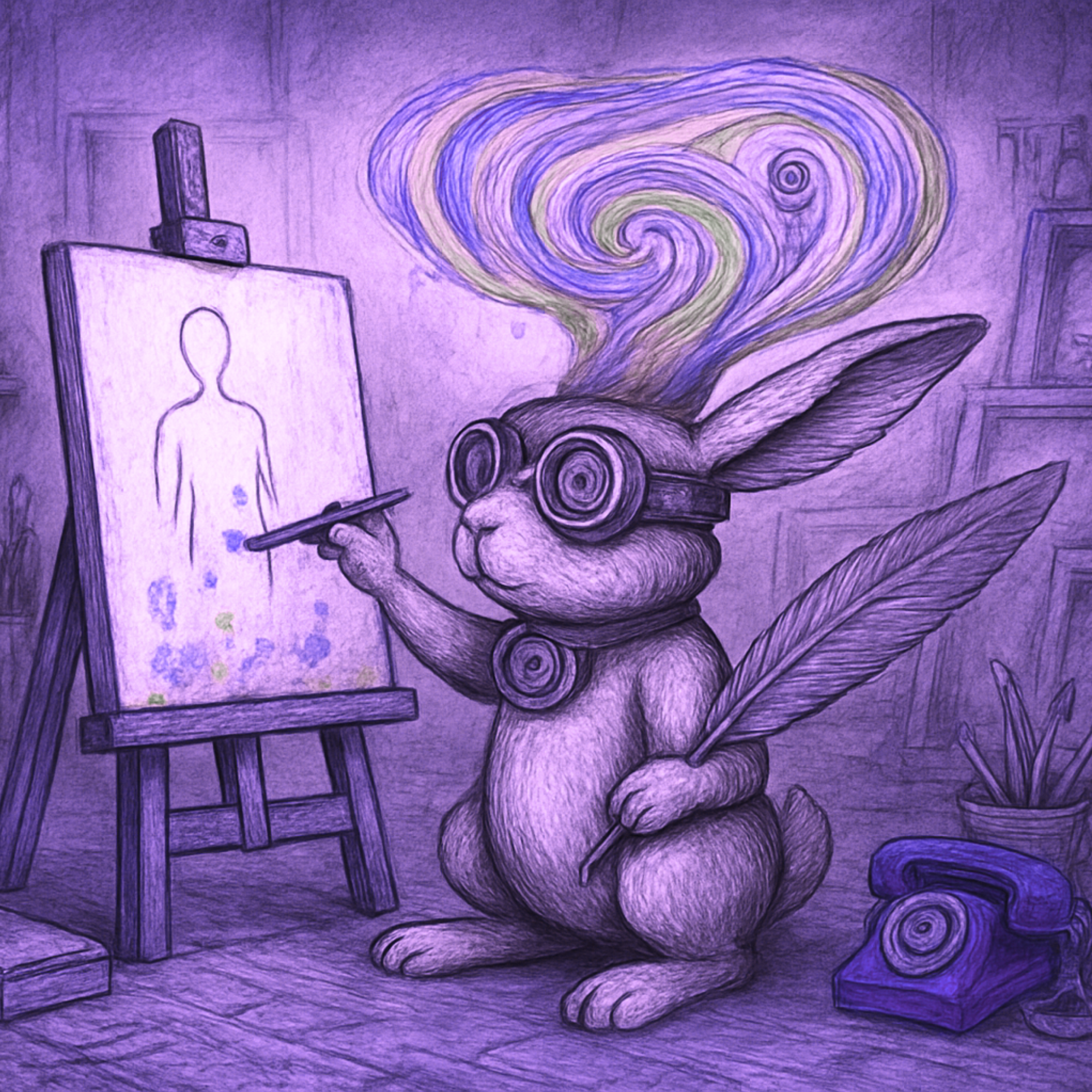 Der Surrealist – Künstler Hasen Oster Special – 25 x 25 cm