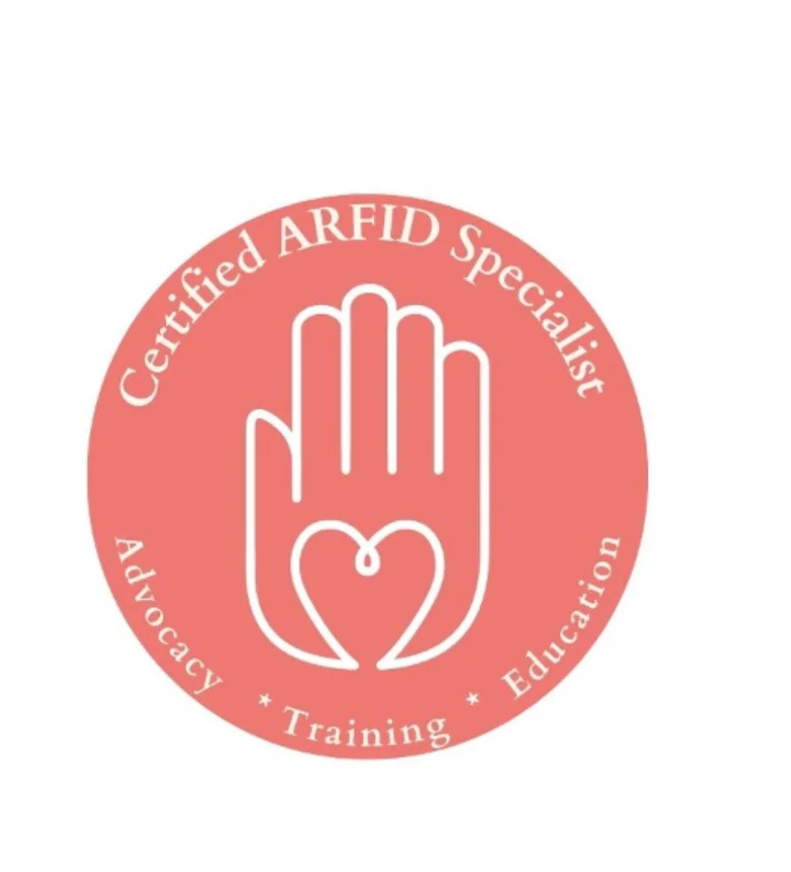Certified ARFID Specialist badge highlighting advanced training and education.