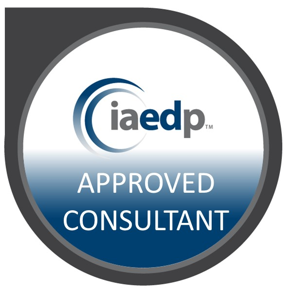 iaedp Approved Consultant badge for eating disorder professionals.