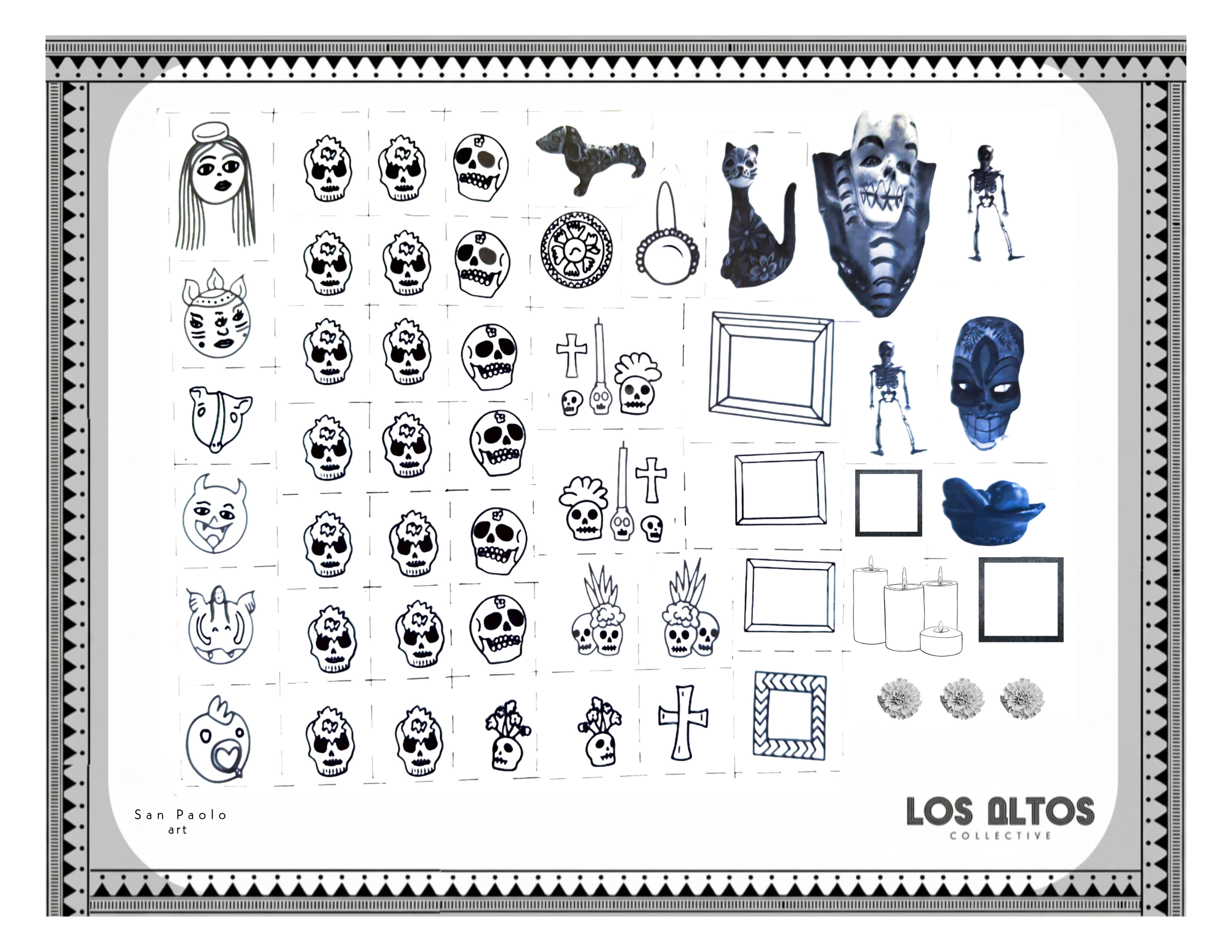 Dia De Los Muertos Altar Accessories Sheet