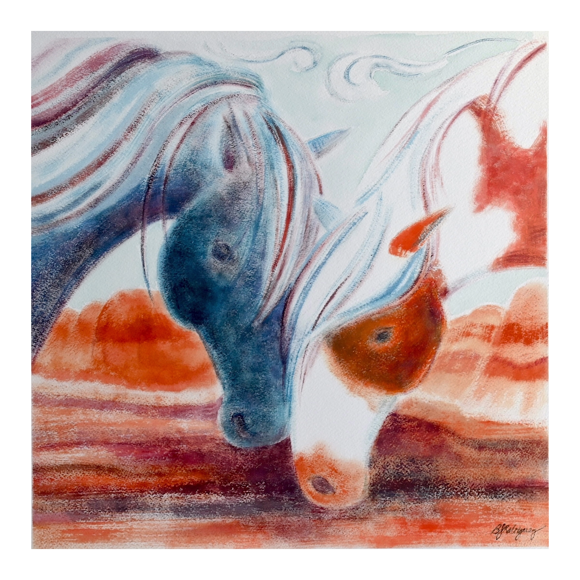 Paint and Roan 8x8 Watercolor Print