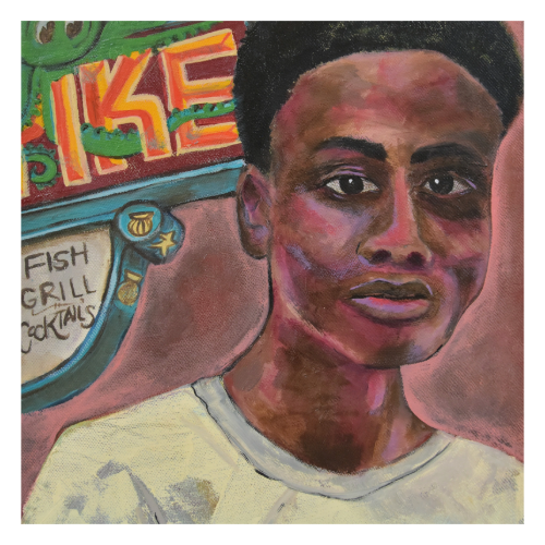 "Saka at the Pike" Painting