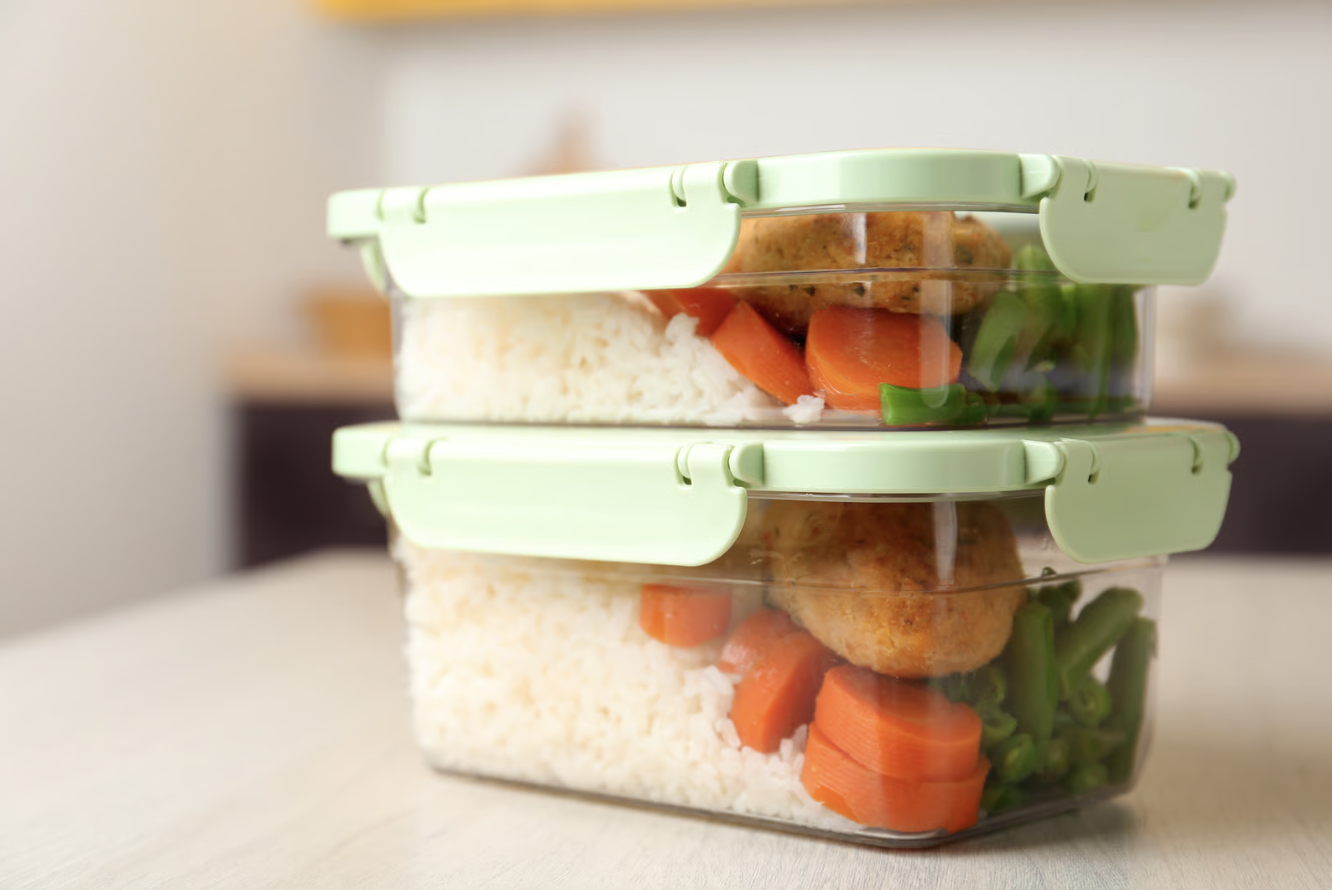 Food in sealed containers.